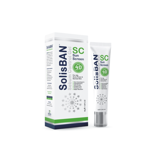 SolisBAN Sun Screen gel packaging on a white background