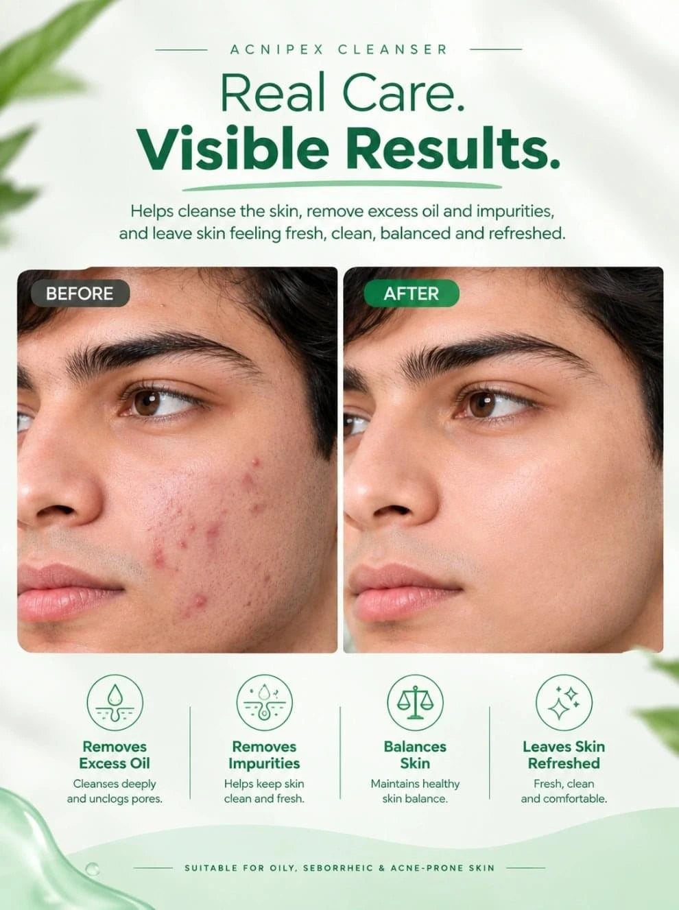 Acnipеx Cleanser for Oily & Acne Prone Skin 120ml - Caremon