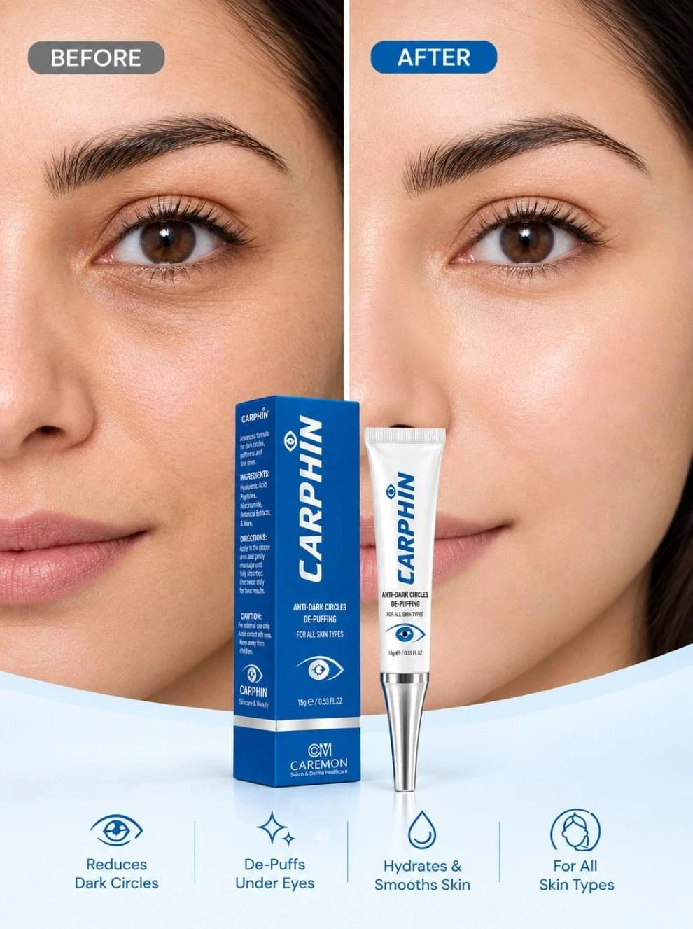 CARPHIN Anti Dark Circles & De Puffing Eye Cream 15g - Caremon