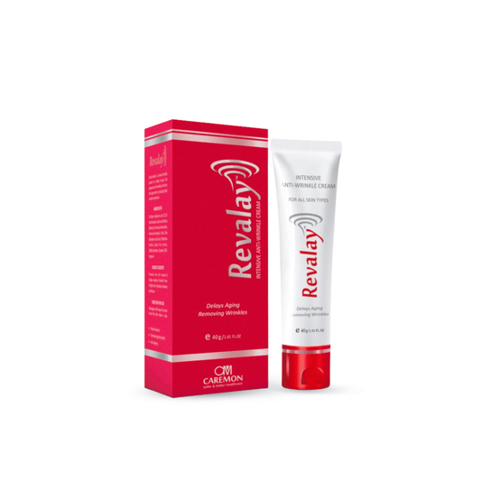 Revalay skincare product packaging on a white background