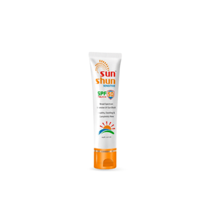 Sunshun sunscreen tube on a white background