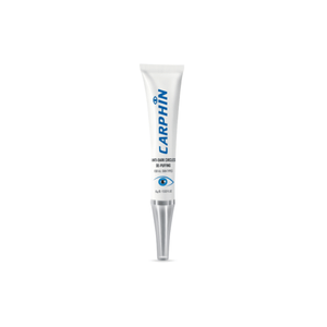 Carphin eye cream tube on a white background