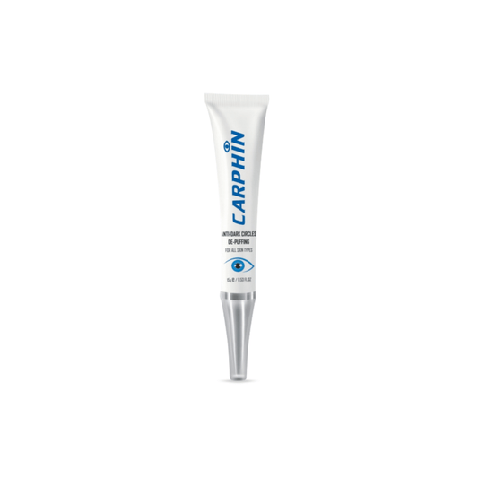 Carphin eye cream tube on a white background