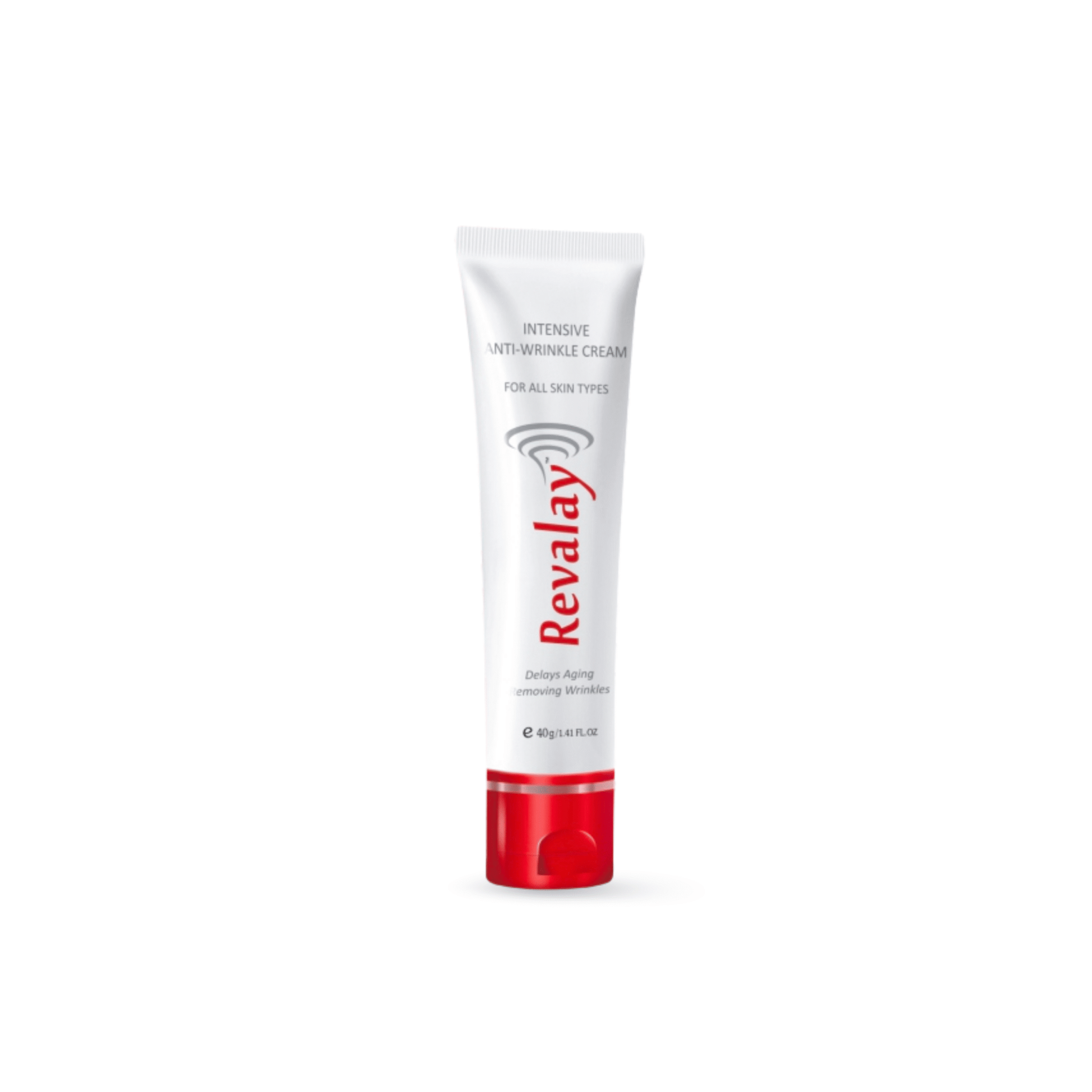 Tube of Revalay intensive anti-wrinkle cream on a white background