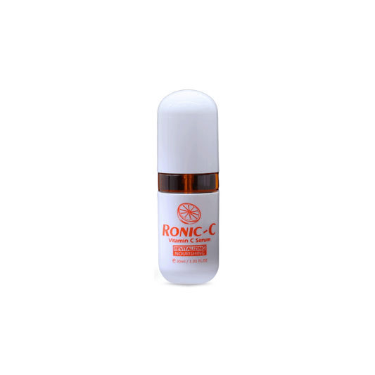Ronic-C-Serum bottle with red label on a white background