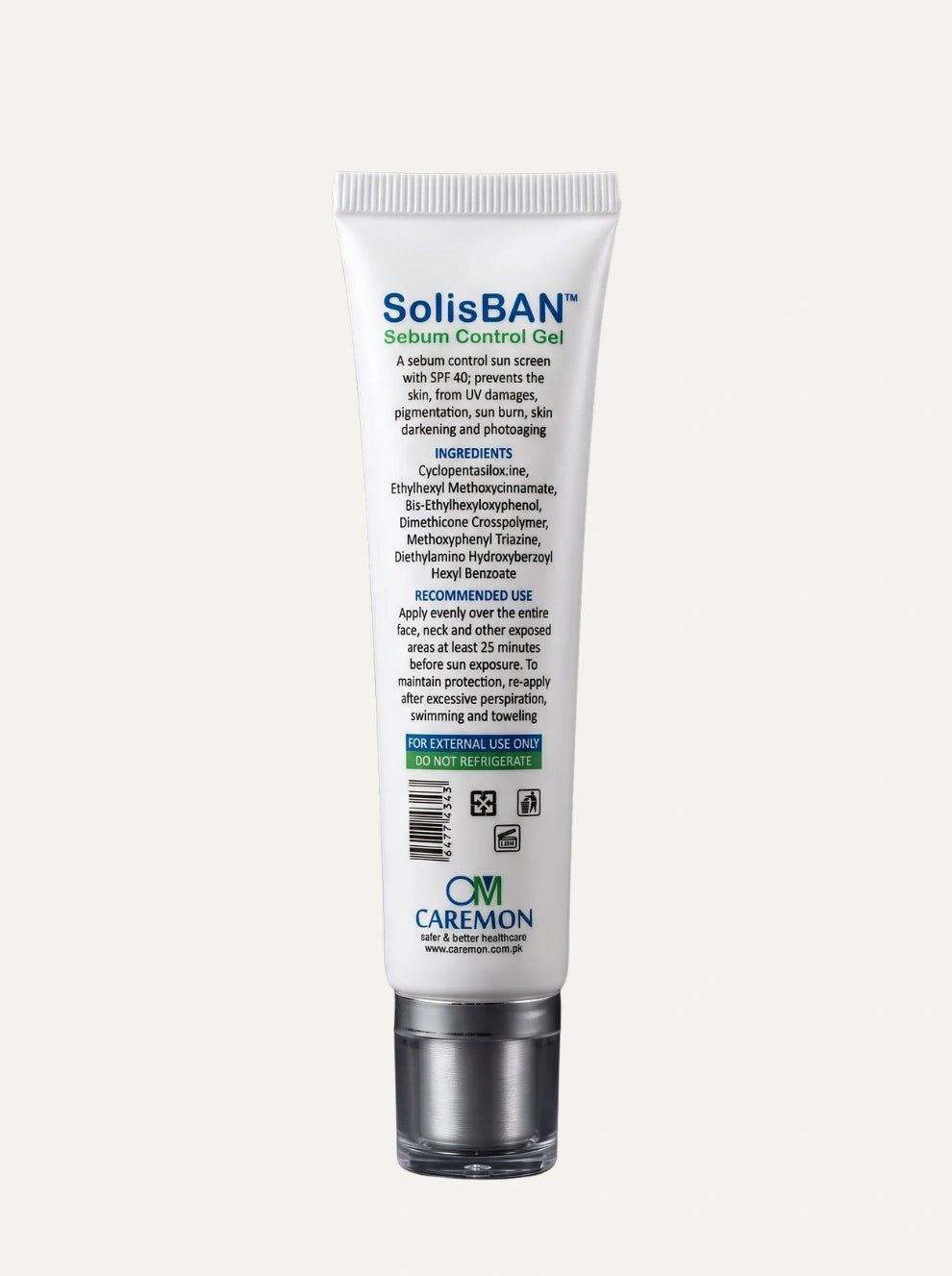 SolisBAN Sunscreen SPF 40 PA+++ 30g - Caremon