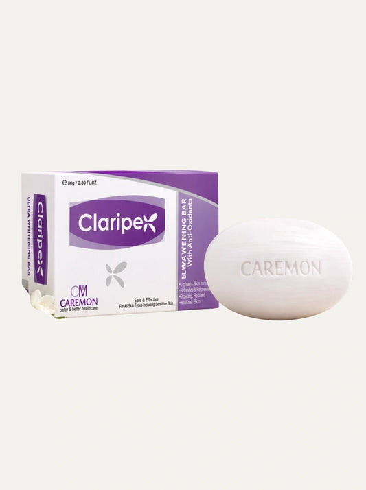 Claripex Ultra Whitening Bar 80g by Caremon with anti-oxidant cleansing formula